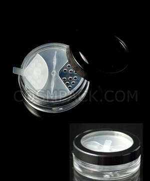 loose powder case with open/off 