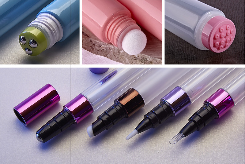 cosmetic tube with steel ball massage function