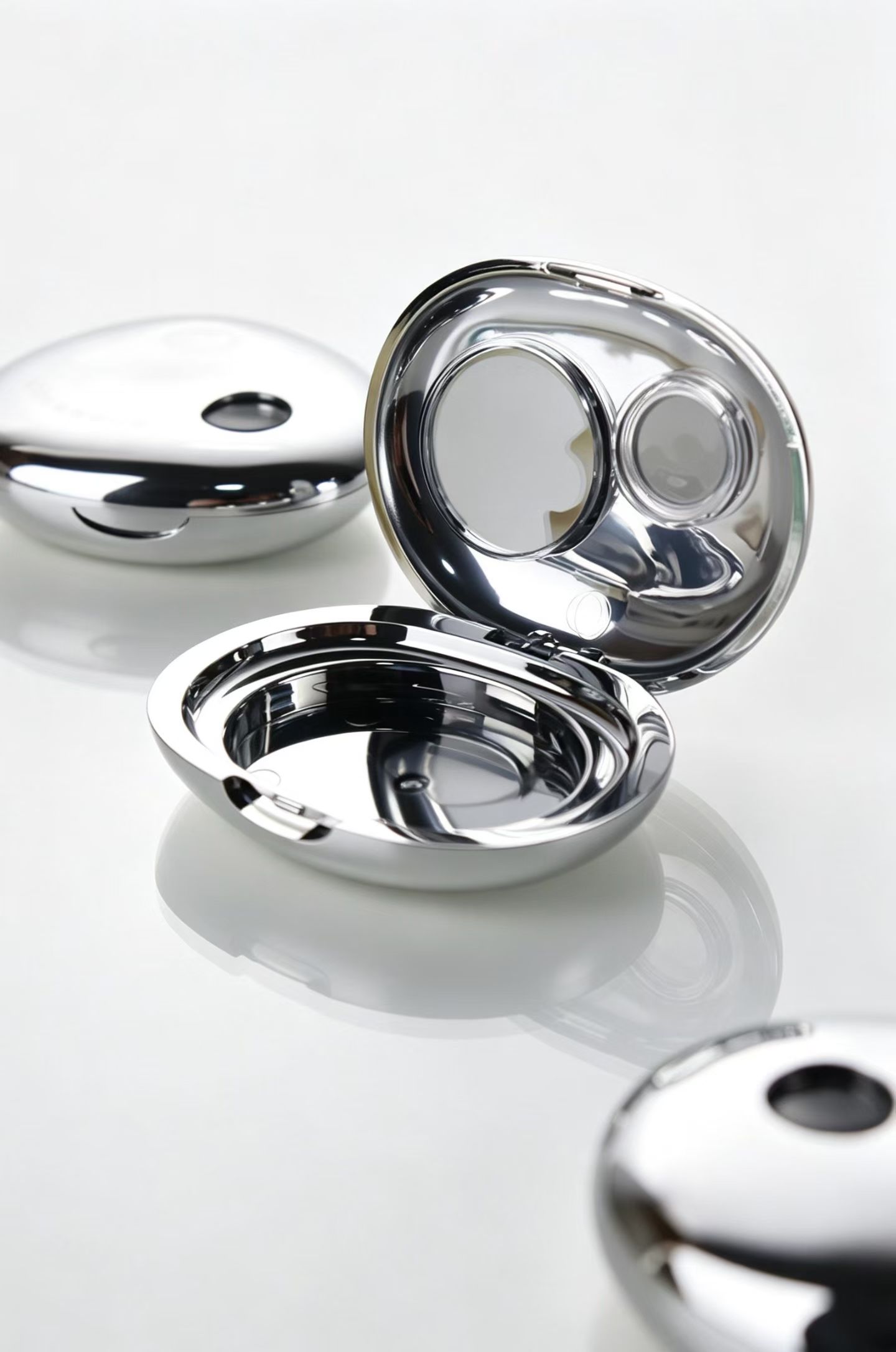 oval-shape powder compact case